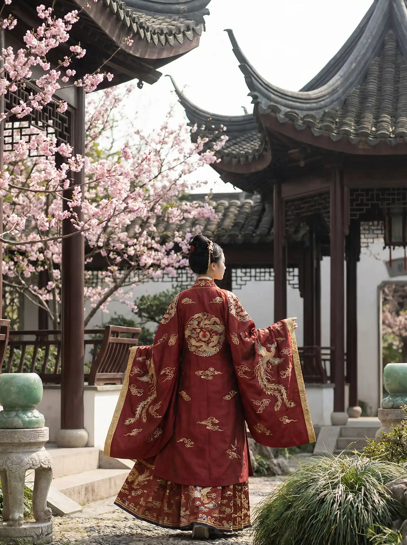 快穿之取液之旅txt 明制汉服红色凤凰刺绣